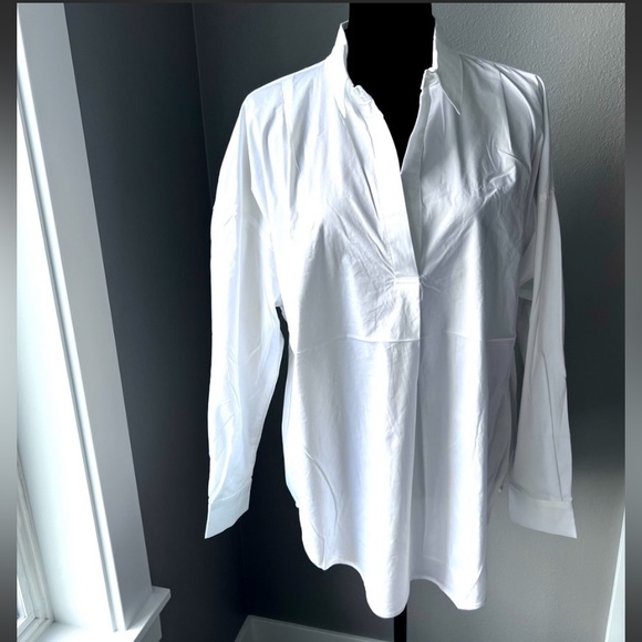 White Classy Shirt Loose dropped shoulder Oversized Magaschoni - Picture 1 of 9